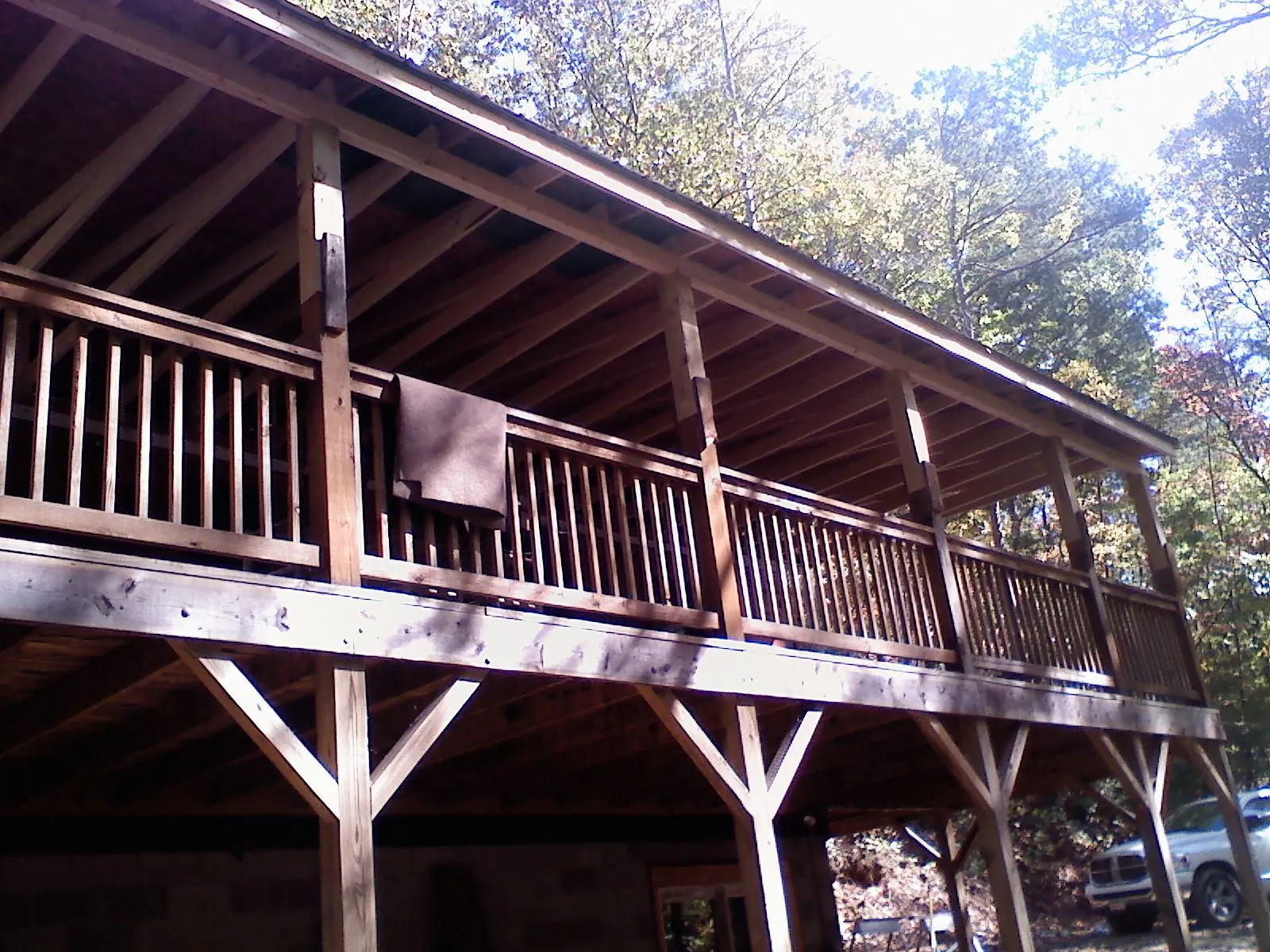 Timber framing under a new elevated porch and deck — Roof Leak Repair in Whitharral by Roofing Brothers